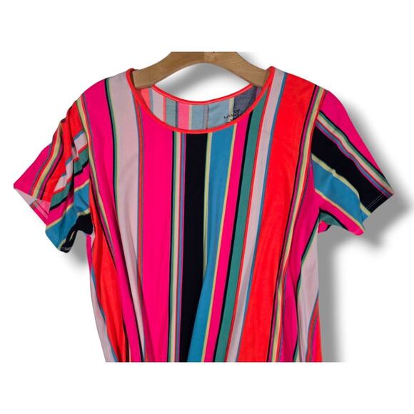 Bobbie Brooks women's multicolor striped short sleeves tshirt dress xl - Picture 2 of 7